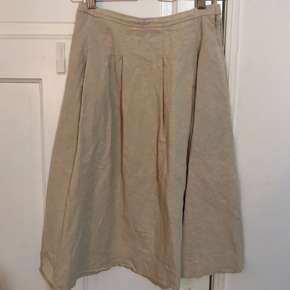 Uniqlo Linen ecru (cream-coloured) high-waisted skirt size S - Picture 6 of 12